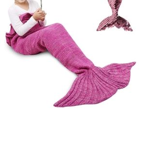Mermaid tail knit blanket